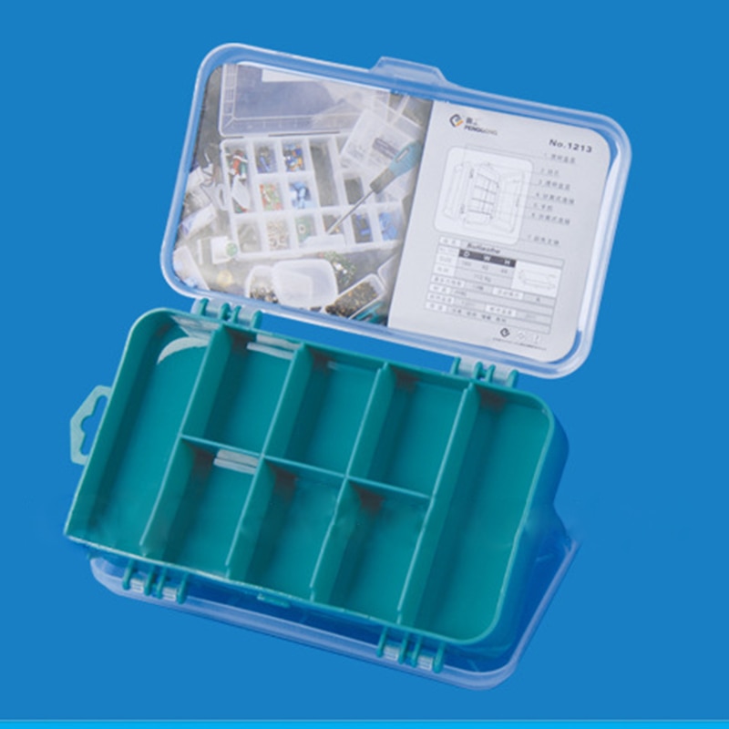 Top PENGGONG 13 Grids Tool Box Double-Side ToolBox Organizer Storage Box Multifunction Tool Case For Small Components