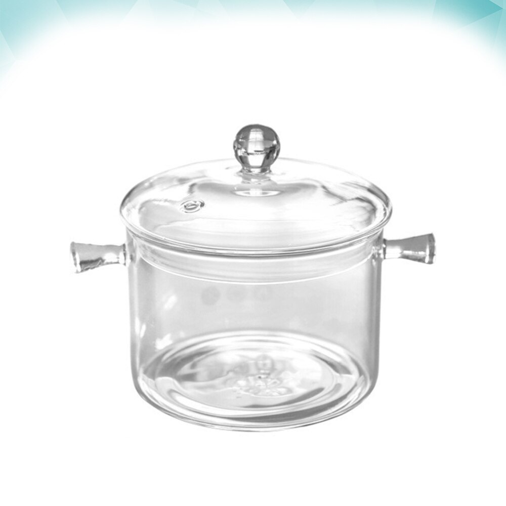 1pc Glass Cooking Pot Multi-function Useful Durable Open Fire Heating Pot Instant Noodle Pot Health Stew Pot for Kitchen