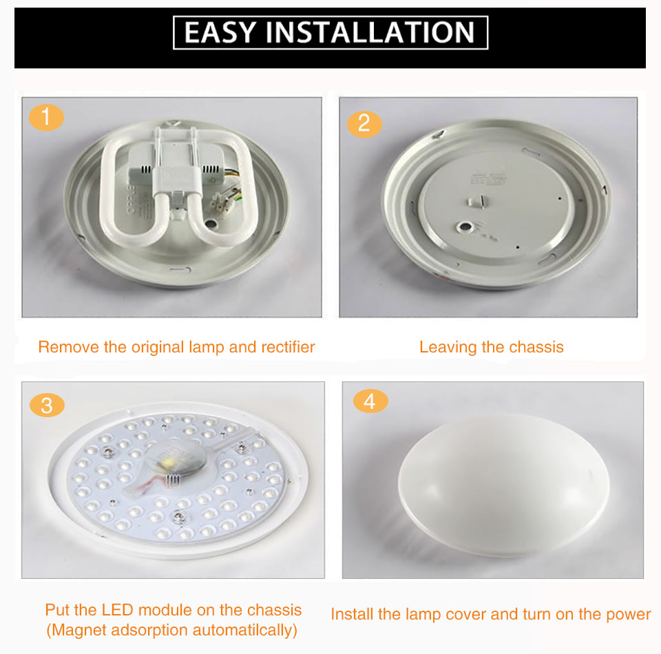 Led Module Light Square AC220V 230V 240V 12W 18W 24W Replace Ceiling Lamp Lighting Source Energy Saving Convenient Installation