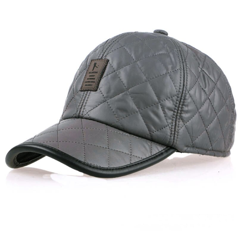 Nuovo berretto da Baseball invernale caldo uomo protezione dell&#39;orecchio cappelli Gorro marca Snapbak berretto da Baseball in osso solido uomo inverno caldo per uomo: grey