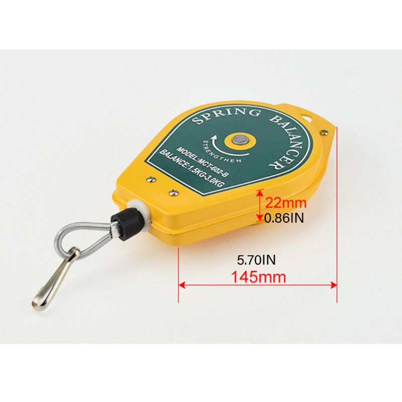 Estabilizador de resorte retráctil duradero, herramienta de medición de cuerda de alambre de acero, soporte de gancho B85C
