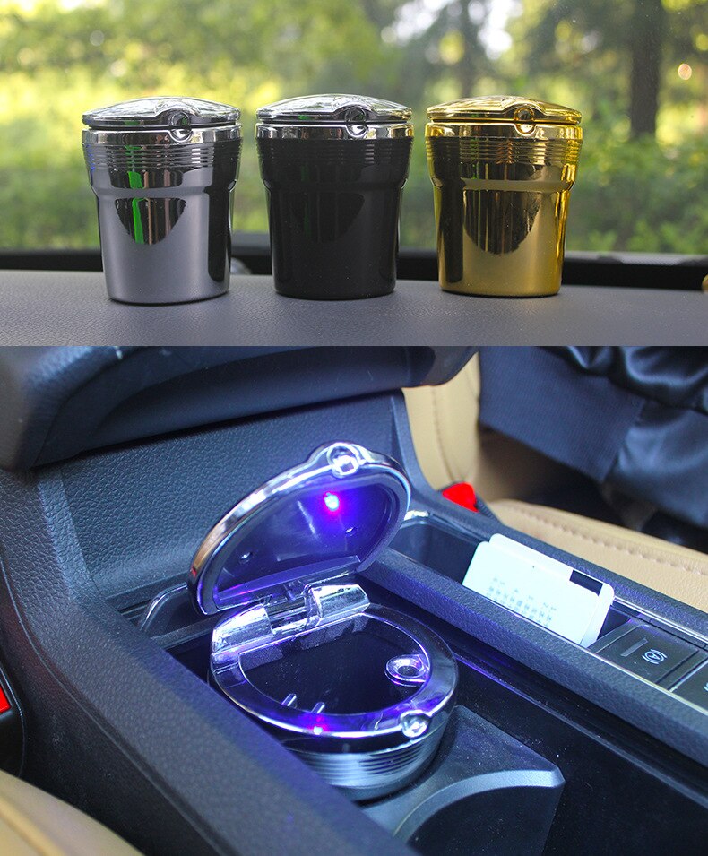 Auto Aschenbecher Auto Garbag Können Mit LED Licht Mit Abdeckung Kreative Persönlichkeit Abgedeckt Auto Ich bin Auto multi-funktion Auto Supplie