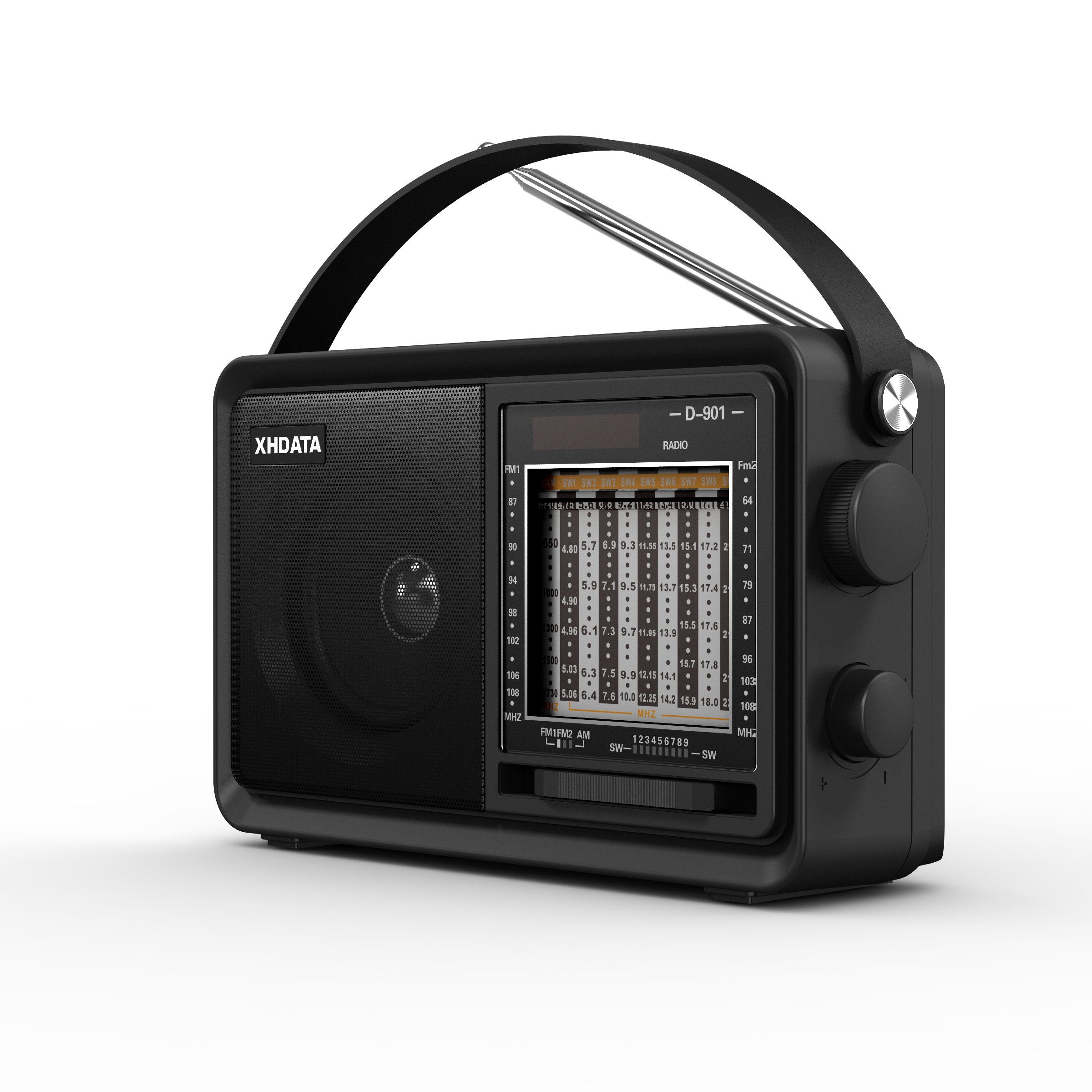 XHDATA – Radio FM Portable D-901 AM DSP, récepteur Radio à ondes courtes SW, lecteur MP3, compatible Bluetooth, lecteur de musique pour la maison, pour personnes âgées