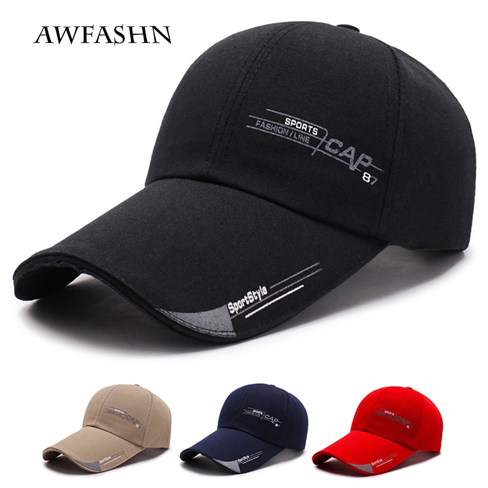 Baseball Cap Mannen Voorjaar Outdoor Sport Leisure Zonnehoed Verlengd Rand Schaduw Brief Hoed Mode Comfortabel En Ademend