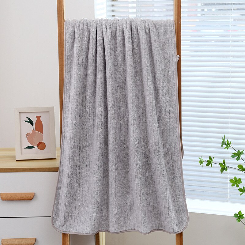 70x140cm Thick Coral Fleece Bath Towel Microfiber Fabric Towel Super Absorbent Quick-Drying Soft Household Bathroom Bath Towel