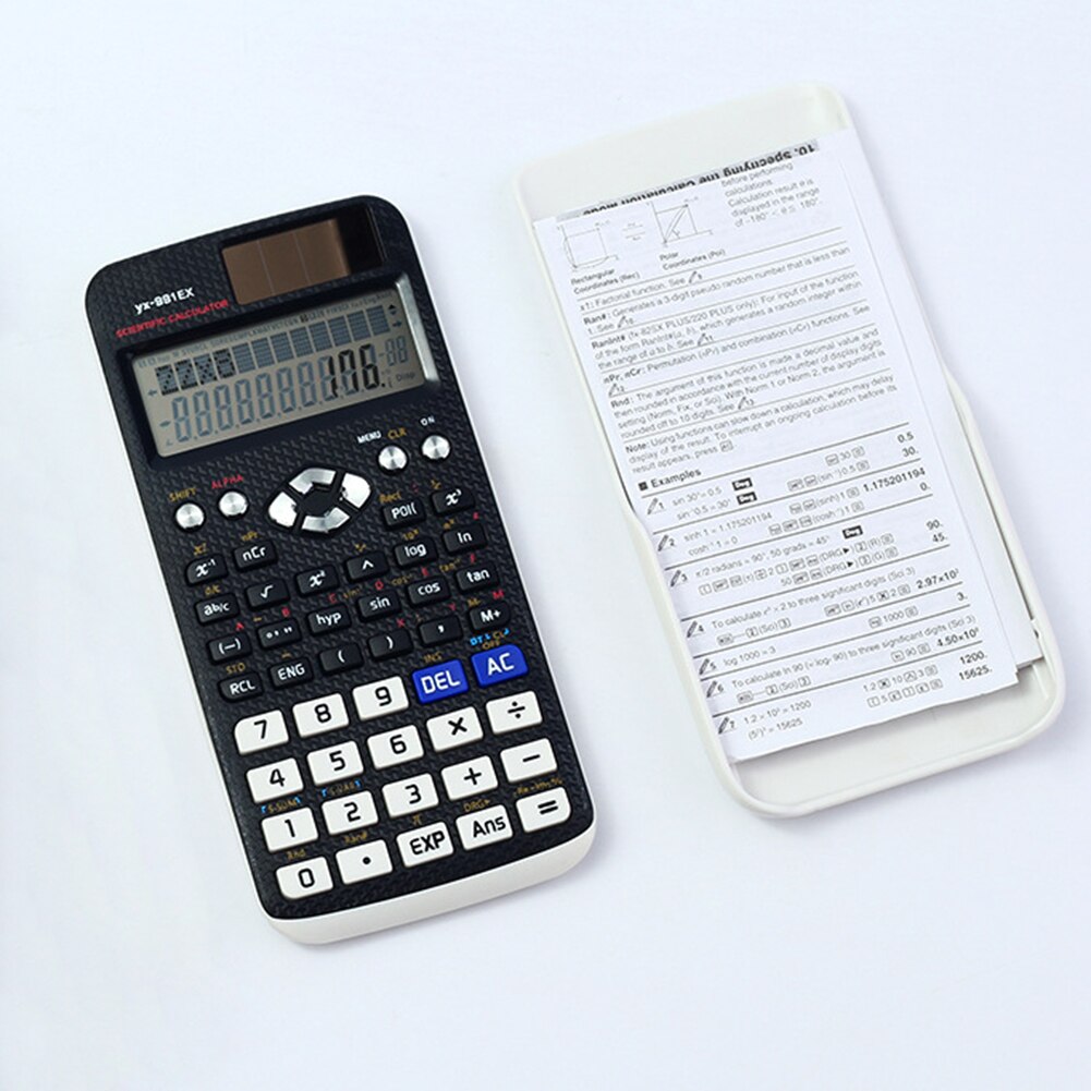 Miniräknare 12- siffrig elevs vetenskapliga miniräknare skolmatematik räkneverktyg 552 funktioner multifunktionell räknare hög