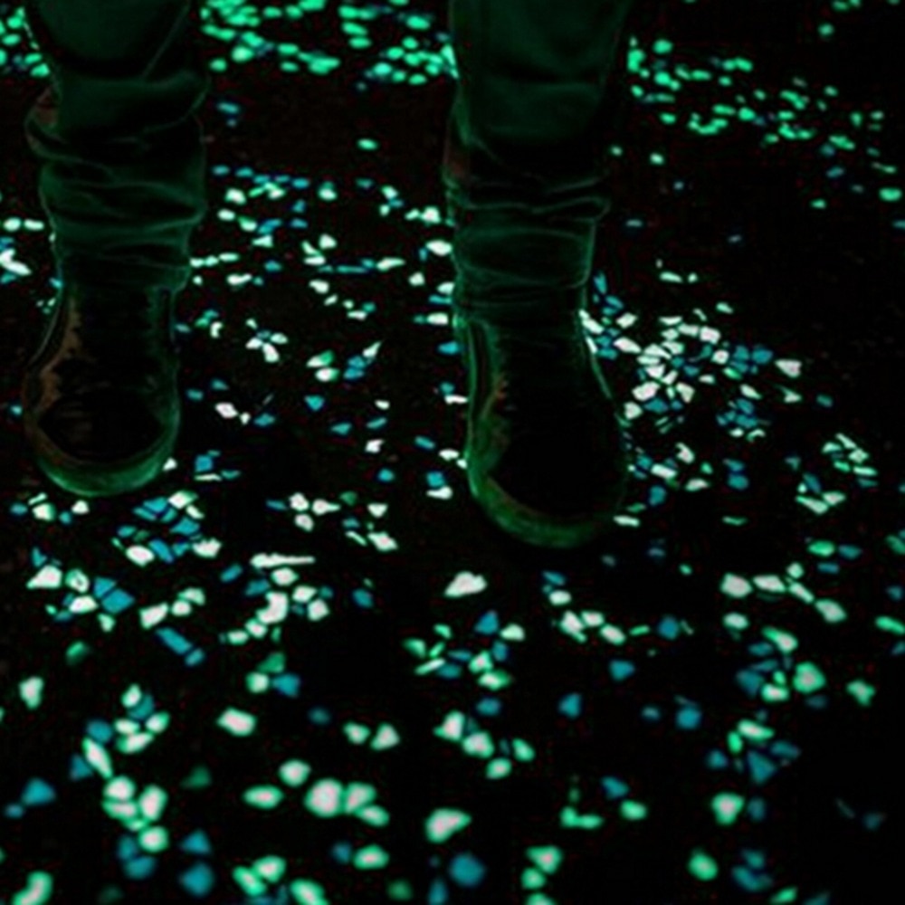 Aquarium Fish Tank Decor Garden Outdoor Pebble Luminous Rocks Glow In The Dark Stones Green Decor 100 Pcs/Pack