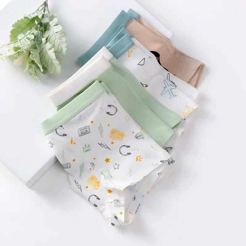 4Pcs/lot Cotton Kids Boys Underwear Boxer Children Panties Briefs for Boy Teenager Underpants 110-170