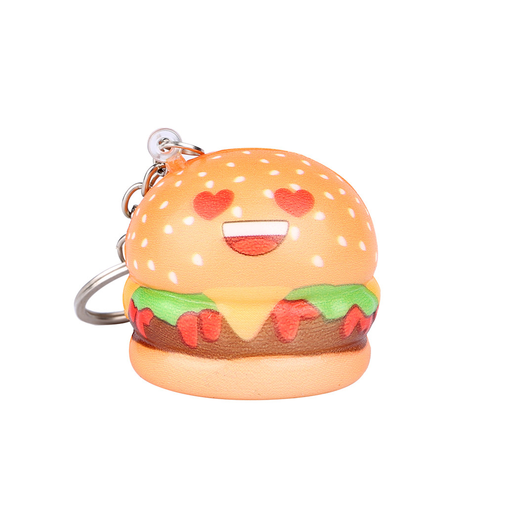 Relax toys squishy Kawaii Cartoon Hamburger Slow Rising Cream Scented Keychain Stress Relief Toys amusing: B