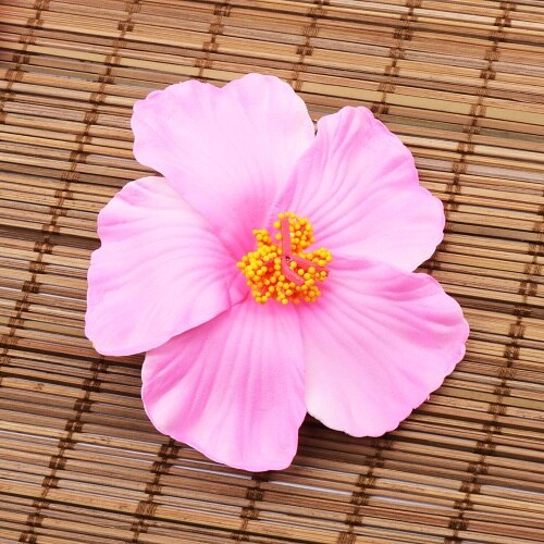 BIT.FLY 10PCS Hawaii party Hibiscus flowers Summer party DIY decorations Artificial PE hibiscus flower Hula girls headwear: Pink