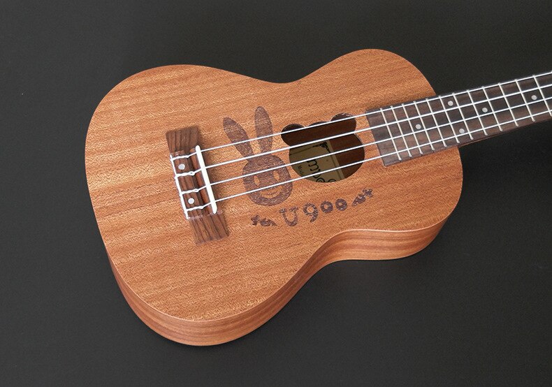 Mini guitare hawaïenne de 23 pouces, 4 cordes, 6 sortes de motifs de dessins animés, pour enfants: Rabbit bear