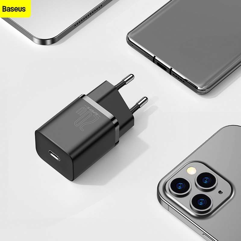 Baseus usb-typ-c-ladegerät 20w pd schnelllade  qc3.0 reiseladegerät für iphone 13, 12 mini, 11 pro max, xs, x