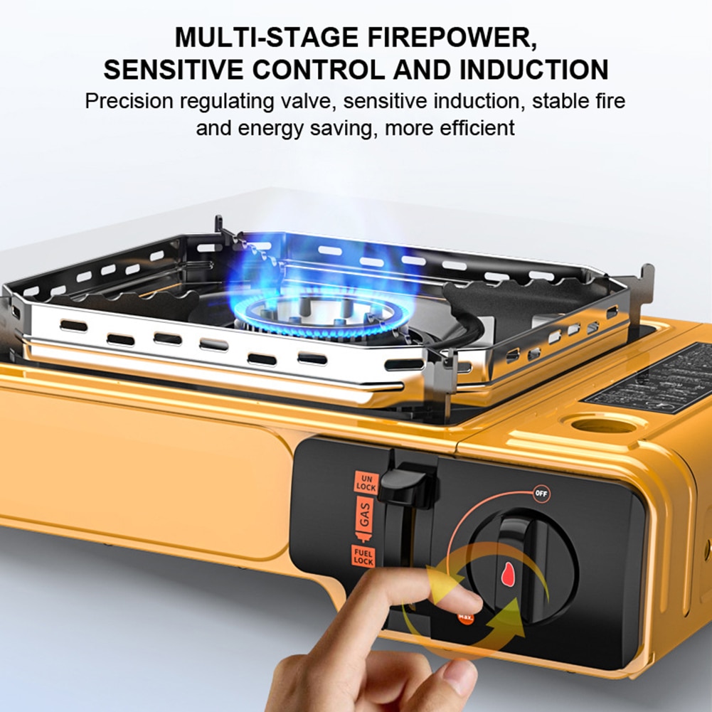 2.9KW Outdoor Cooker Small Gas Tank Gas Stove Camping Cooker Field Use Cassette Stove Multiple Functions Windproof Gas Stove