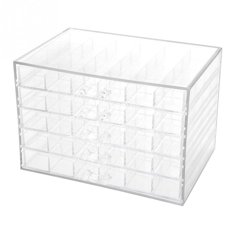 120 Grids Transparante Nail Art Decoratie Opbergdoos Steentjes Kralen Accessoires Display Container Case Manicure Tool