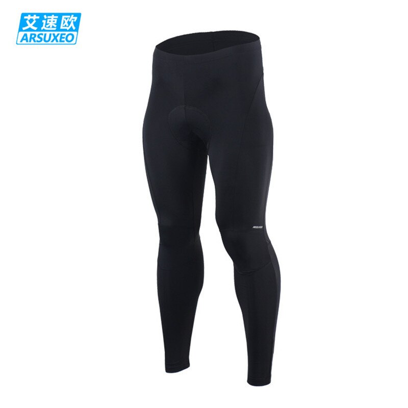 Arsuxeo Fietsen Broek Mannen Reflecterende Met Spons Padding Road Mountainbike Mtb Downhill Broek Lange Fiets Panty Broek: L