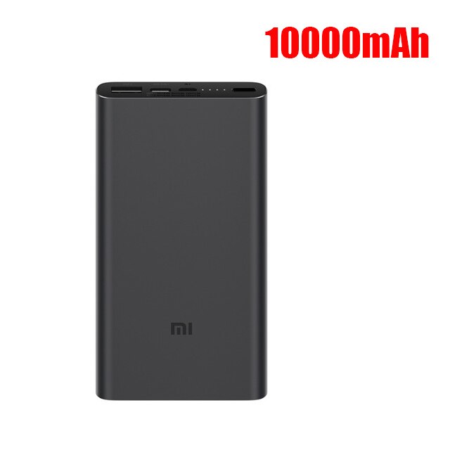 Batterie externe à charge rapide USB de type C, pour portable Xiaomi 3, PLM07ZM, Mi Powerbank, 10000 ou 20000 mAh, 45 W,: 10000mAh Black