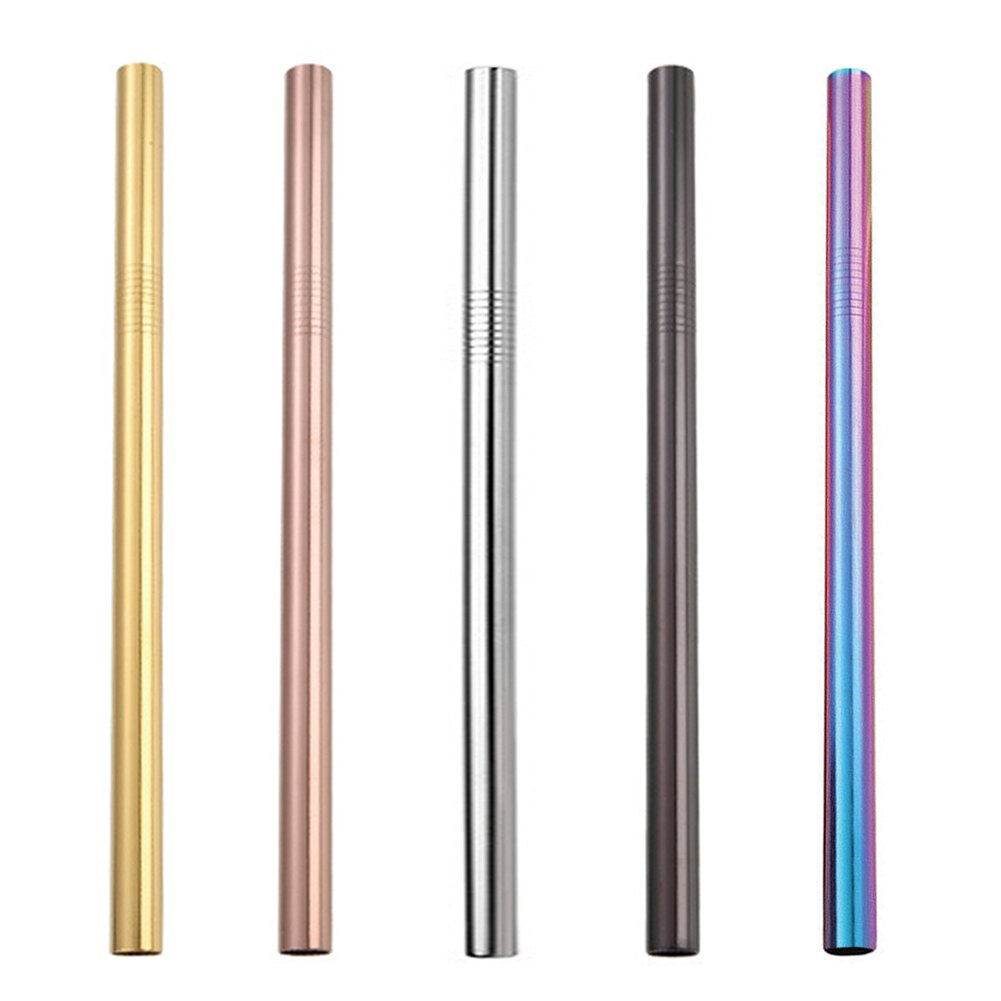 Metal Straight Drinking Straw Eco-Friendly Stainless Steel Straw Large Pearl Milk Tea Juice Straight Drink