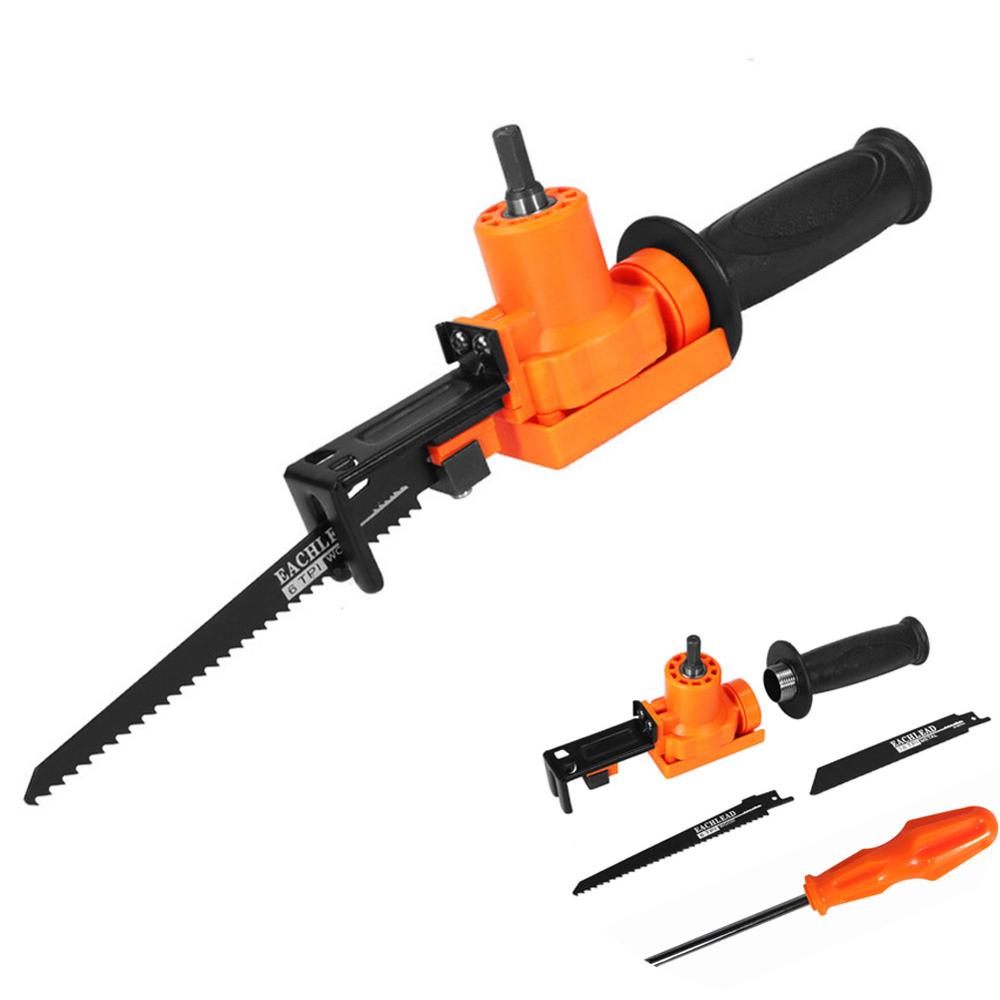 Portable Household Reciprocating Saw Drill Metal Woodworking Cutting Tool Electric Drill Tools Attachment Fits for Woodworking