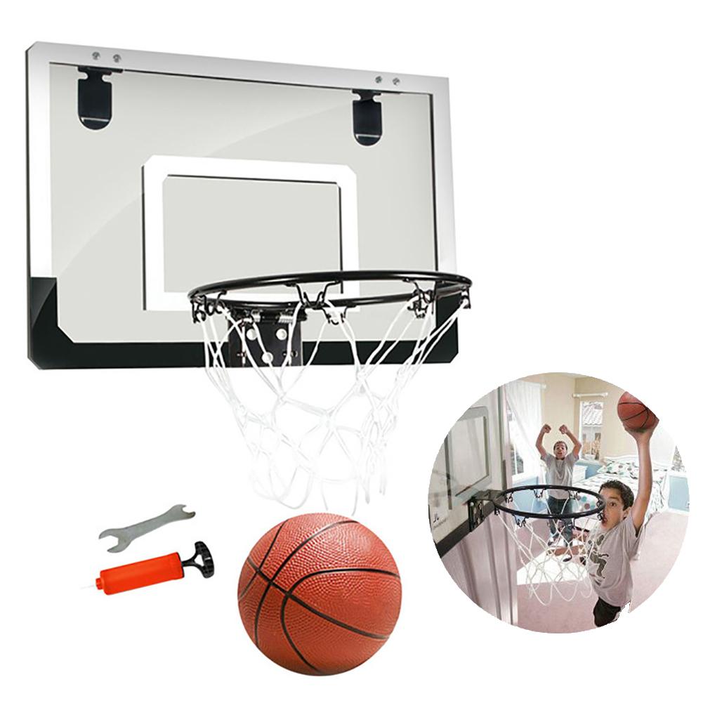 Home Dormitory Door Wall Mounted Mini Basketball Hoop Net with Ball Pump Wrench Fitness Equipment Accessories