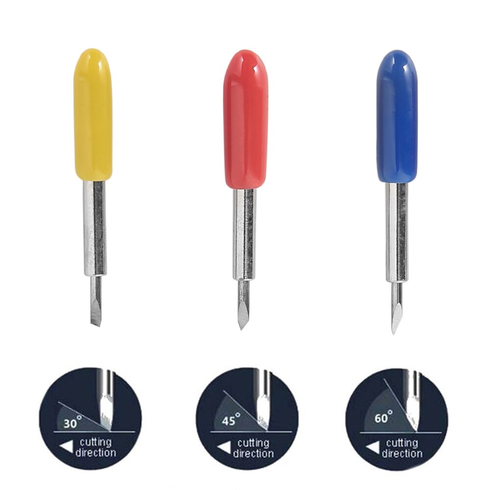 50 Pcs Roland Plotter Cutter Knife Cemented Carbide Blade for Vinyl Cricut Cutting 30/45/60 Degree Vinyl Cutter Blades Offset