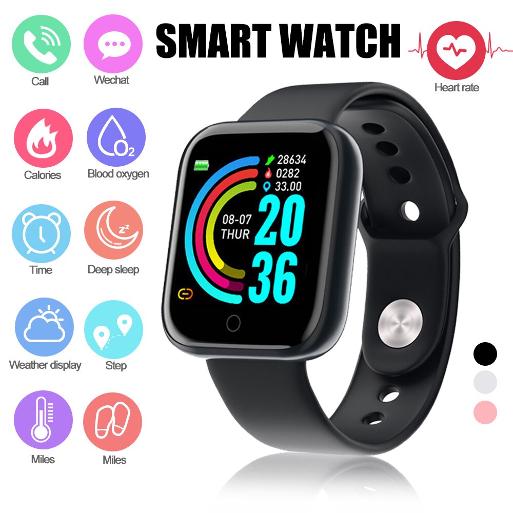 Smart ur kvinder mænd smartwatch til android ios elektronik smart ur fitness tracker silikone rem smart ur timer