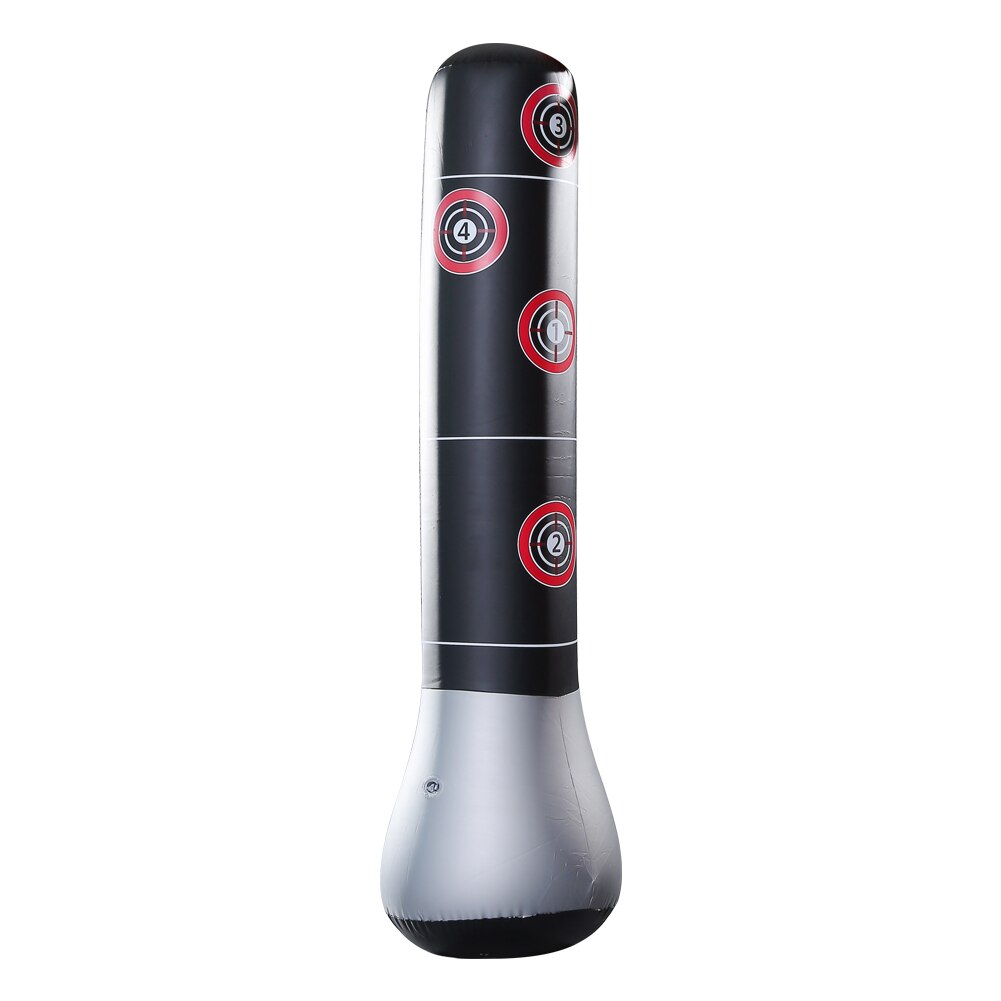 Inflatable Boxing Bag Water Base Punching Standing Sandbag Sports Fitness Pressure Relief Body Building Equipment: Silver 1.5M