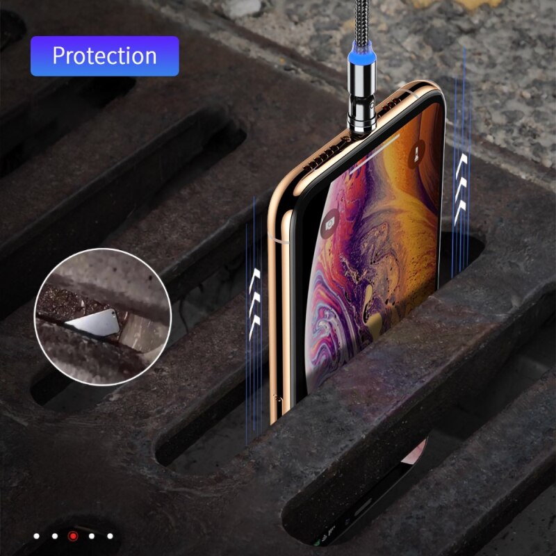 1Pcs Magnetische Kabel 540 Graden Draaien Micro Usb Kabel Type C Usb C Kabel Voor Iphone Samsung Snelle Opladen magneet Telefoon Oplader