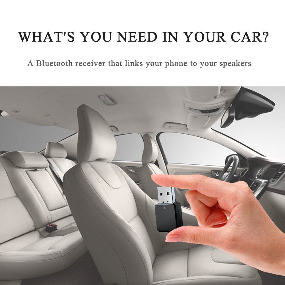 Bluetooth-compatible 5,1 car kit wireless music 3,5 mm aux usb power audio receiver adapter car stereo for car radio  mp3 pc