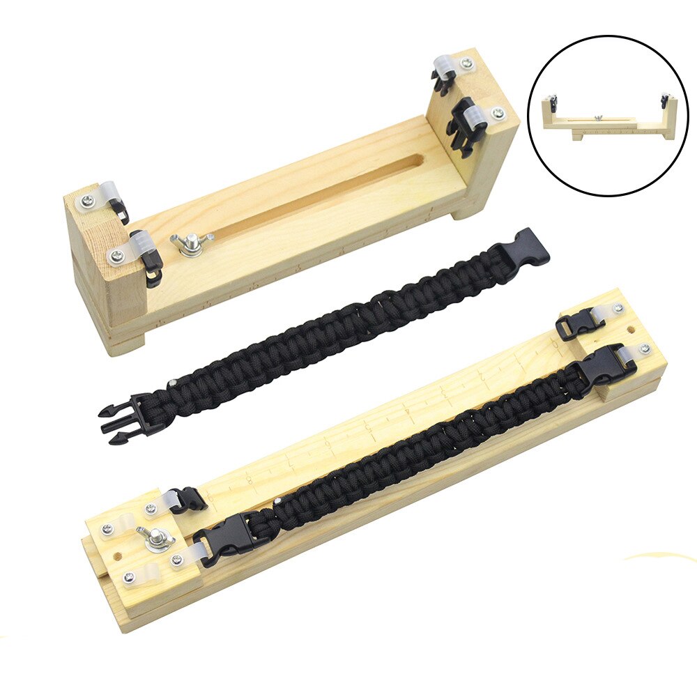 1 Pc Hout Paracord Armband Maker Polsband Breien Tool Diy Paracord Jig Set Verstelbare Touw Weven Maker Platform Passen