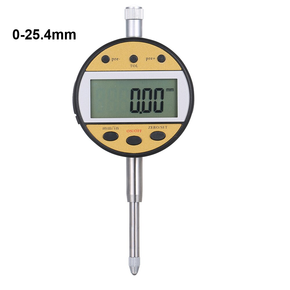 Digital Micrometer 0.001mm Metric/Inch 0-12.7mm/0-25.4mm Dial Indicator Gauge Met Metric Indicator Electronic Caliber Tools: Yellow