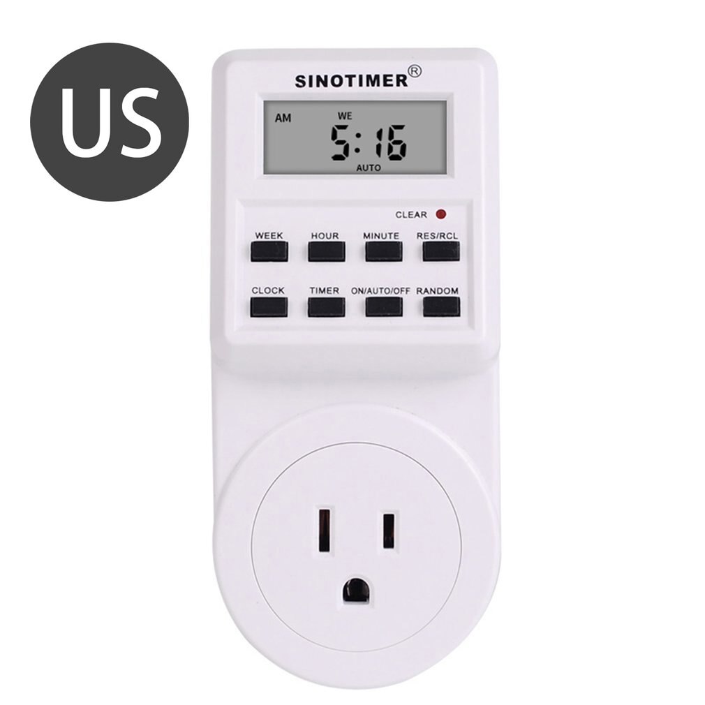 TM516 EU UK US Plug Digital Weekly Programmable Electrical Wall Plug-in Power Socket Timer Switch Outlet Time Clock 220V 110V AC