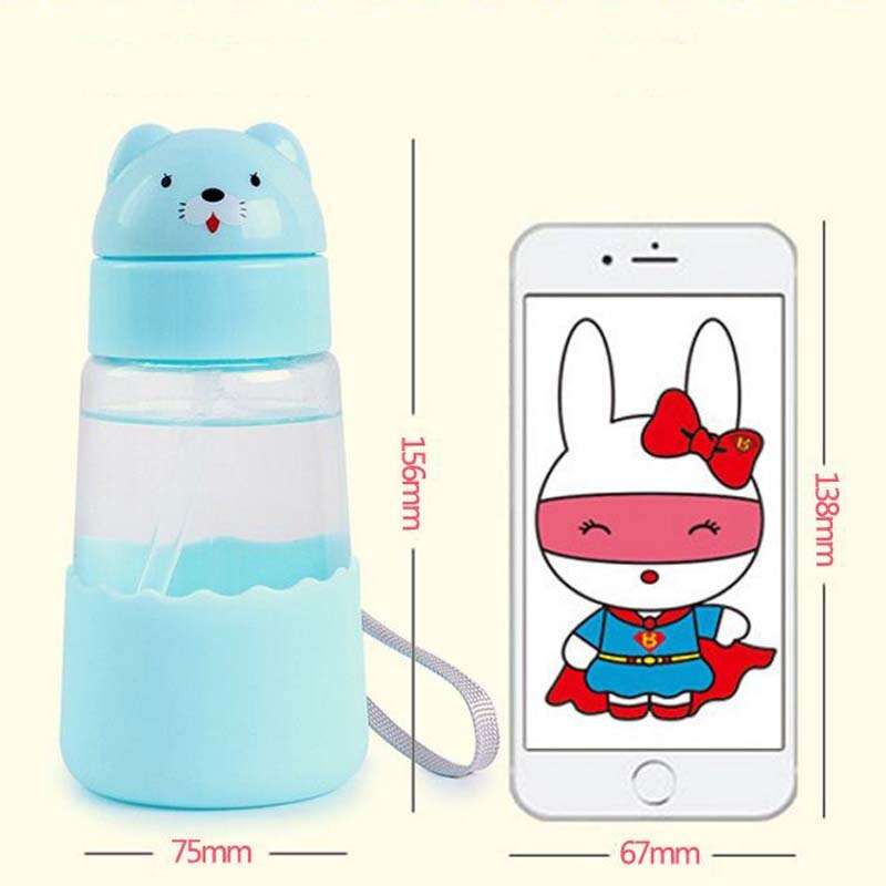 320ML Glass Baby Feeding Bottles BPA Free Anti-colic Baby Milk Bottle with Straw for Infants Feeding School Kids Bottle