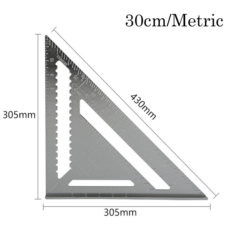 30cm argent alliage d'aluminium vitesse carré toiture Triangle Angle rapporteur essayer carré charpentier mesure disposition outil: Orange