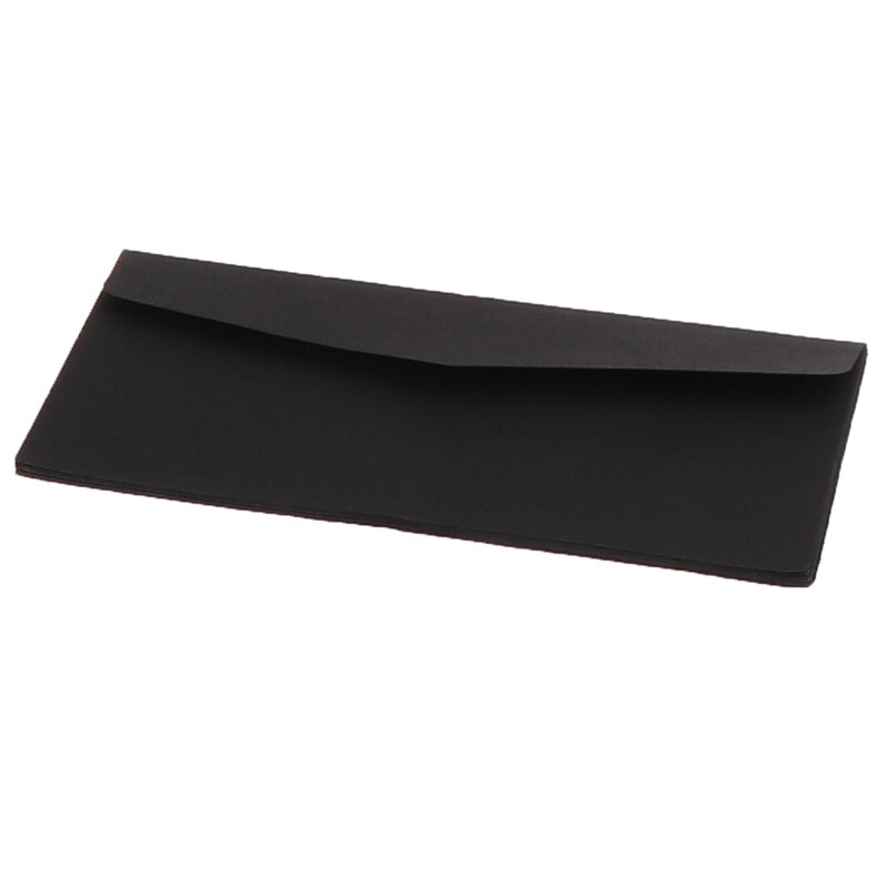 10 stuks klassieke blanco mini-papieren enveloppen met venster, envelop voor huwelijksuitnodiging: Zwart