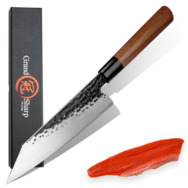 Ensemble de couteaux de Chef japonais Santoku Nakiri, couperet, utilitaire de tranchage, outils de boucherie en acier inoxydable 440C: 7 inch kiritsuke