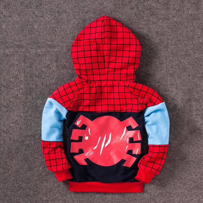 2 3 4 5 6 Y Toddler Boys Jackets Cartoon Spider Hooded Jackets For Boy Kids Clothing Spring Child Outerwear