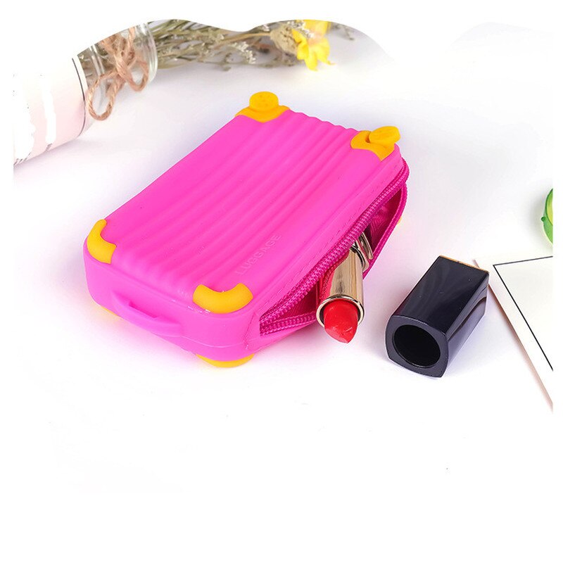 Silicone Large Capacity Coin Purse Children Suitcase Card Bag Waterproof Small Fresh Soft Zipper Storage Bag