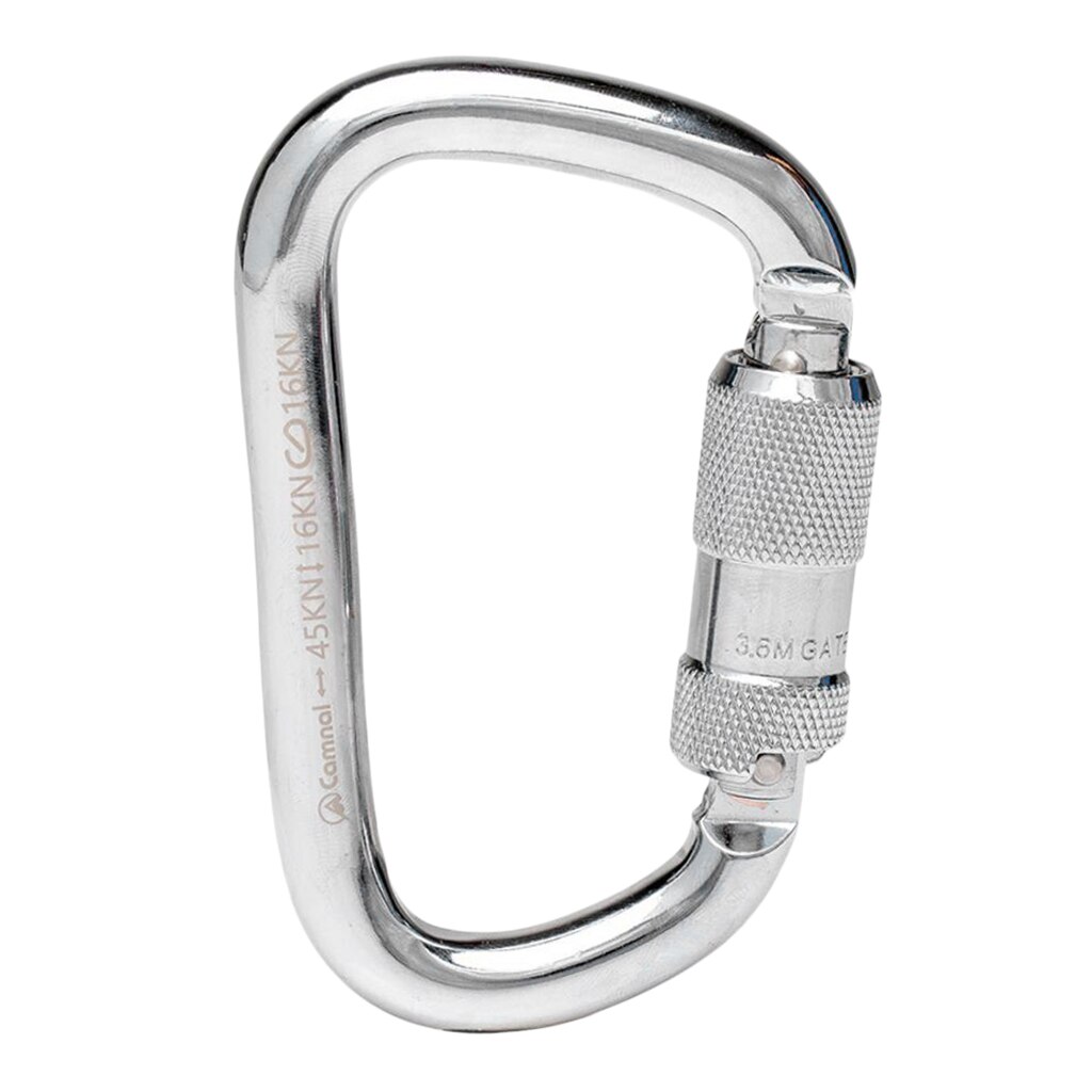 Auto Locking Rock Climbing Carabiner Clips, 45KN Heavy Duty for Rappelling Swing & Gym, D-Shaped