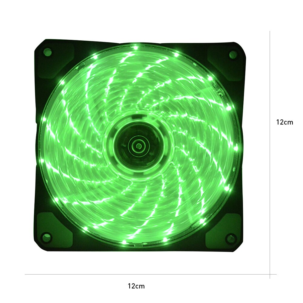 Cpu Koeler Fan 15 Leds Pc Computer Case Heatsink Mini Draagbare Ultra Mute Cooling Radiator Koelventilator Desktop Kantoor thuis: Green