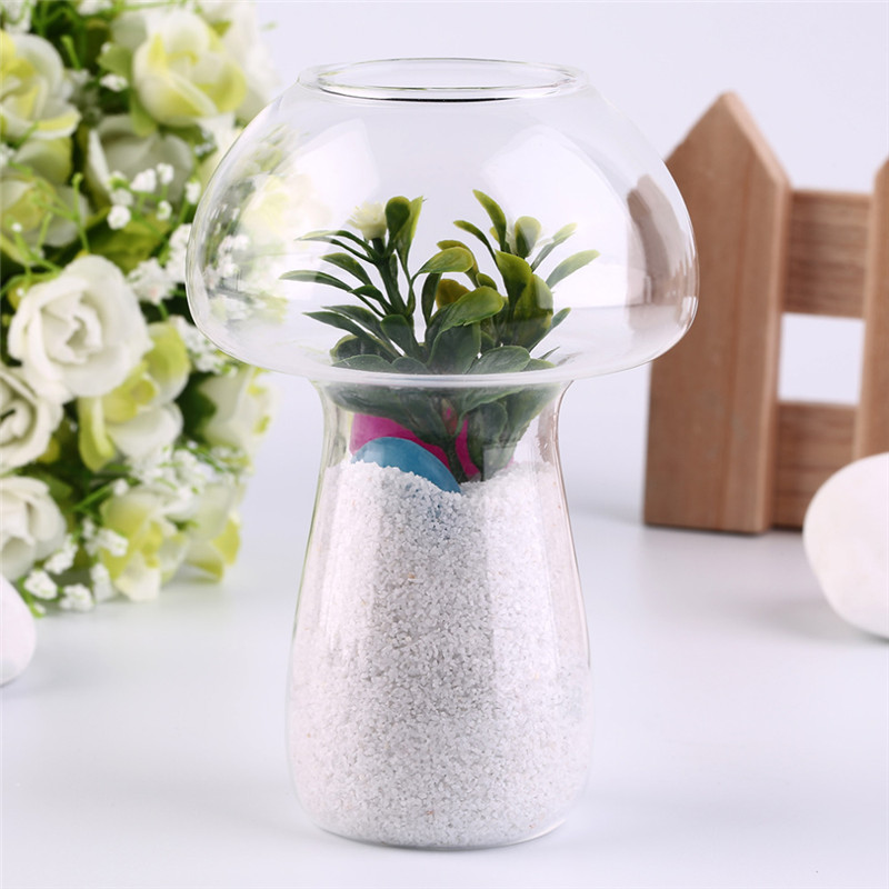 Tuin Deocr Glas Glazen Vaas Creatieve 8X8X12Cm Europese Paddestoel Vaas Glas Terrarium Transparante Bloem Houder