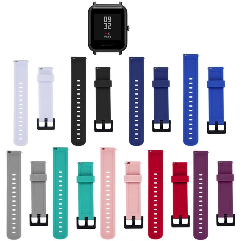 Siliconen horlogebandje voor xiaomi huami amazfit bip bit pace lite youth vervangende sportarmband 20mm polsbandjes