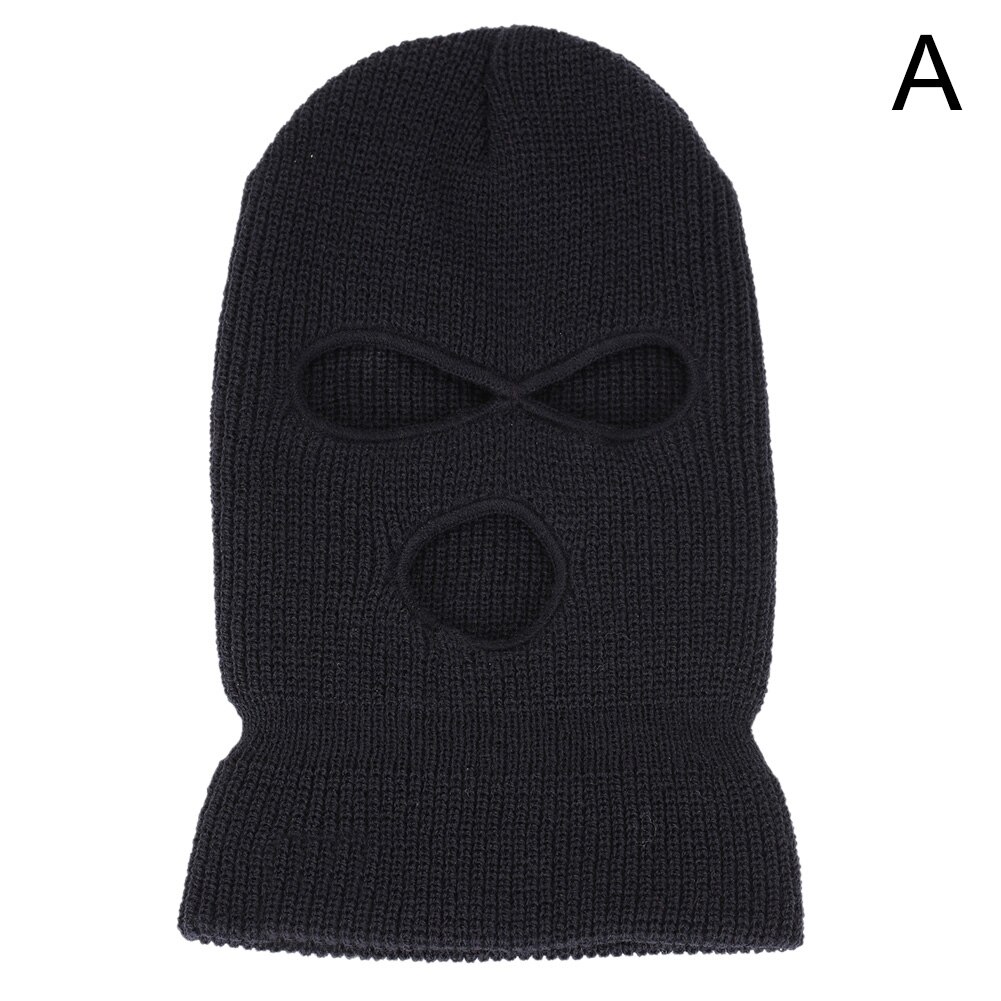 Newly 3 Holes Ski Mask Hat Full Face Mask Knit Cap Shield Bean Hat Winter Warm Hat: a