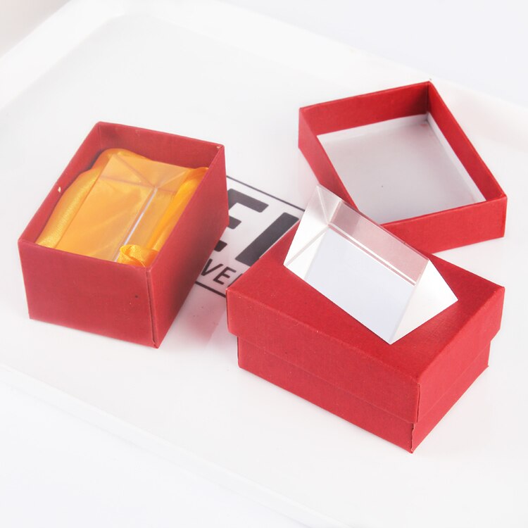 (5*3cm) Rainbow Optical Glass Reflecting Triangular Prism Physics Teaching Light Spectrum color Triple Prism with Box