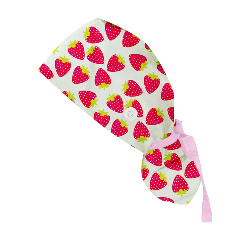 Gorro de algodón con botones para hombre y mujer, estampado, accesorios para uniforme de enfermera, tienda de mascotas, gorro quirúrgico para trabajo de laboratorio de Chef: 19