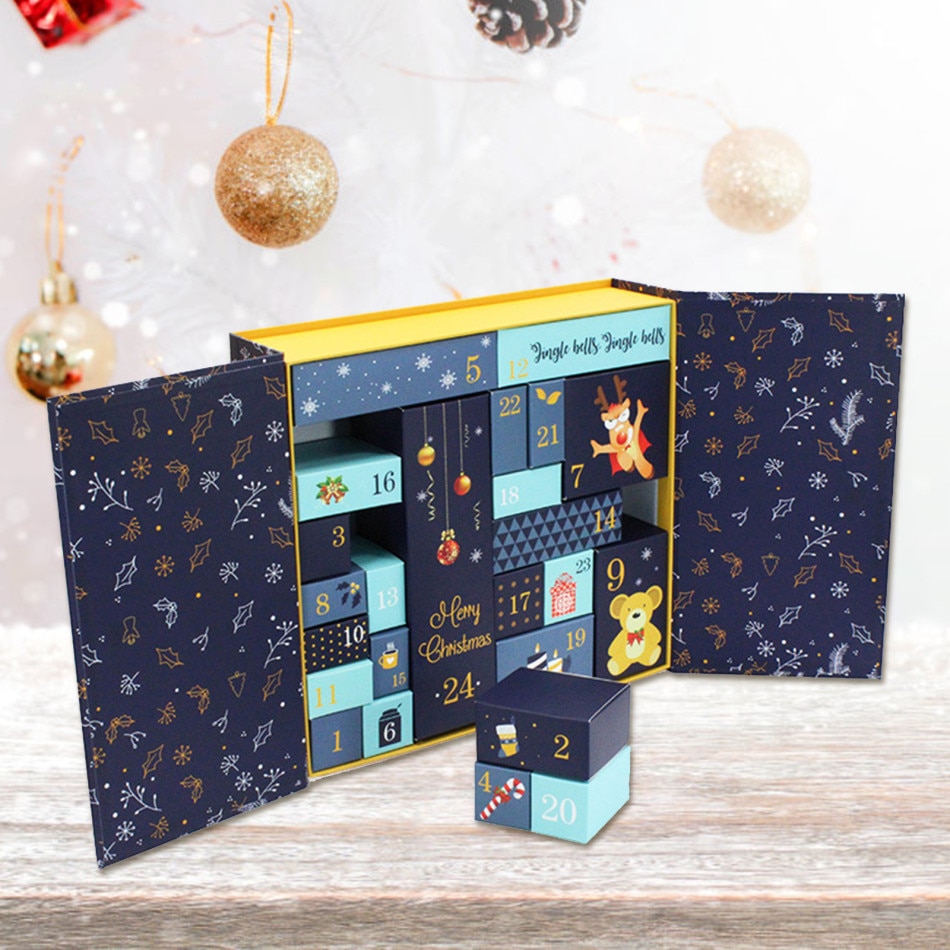 Diy Paper Advent Calendar Box 24 Drawers Cabinet Toy for Girl Boy Friend Decorative Ornaments Christmas Countdown