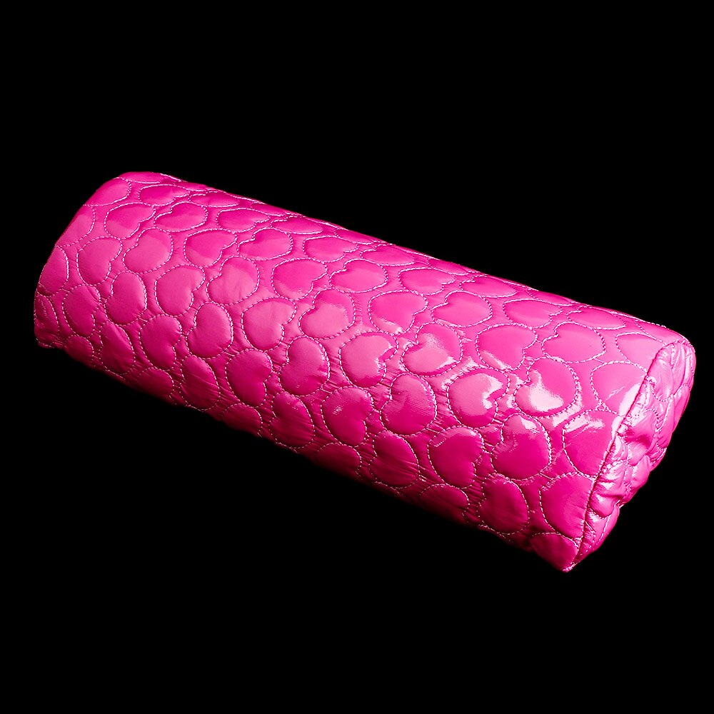 Nail Art Hand Cushion Holder Soft PU Leather Sponge Arm Rest Love Heart Nail Pillow Manicure Accessories apda9a124: Rose red1