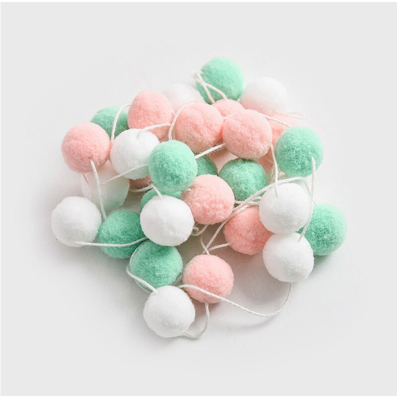 2.3M Babykamer Decoratie Macaron Gekleurde Haar Bal Kids Meisjes Decor Tent Beddengoed Bumpers Party Hanger Muur Opknoping Accessoire: Pink White Green