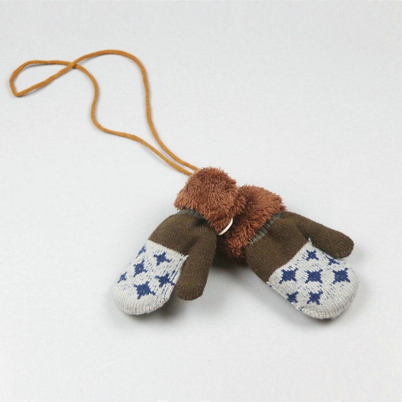 Baby Handschuhe Volle Finger Junge Mädchen Handschuh Kleinkind Baumwolle betroffen Blatt Winter Warme Handschuhe Kleinkinder Gestrickte Fäustlinge für 1-4Y Baby: Typ 9
