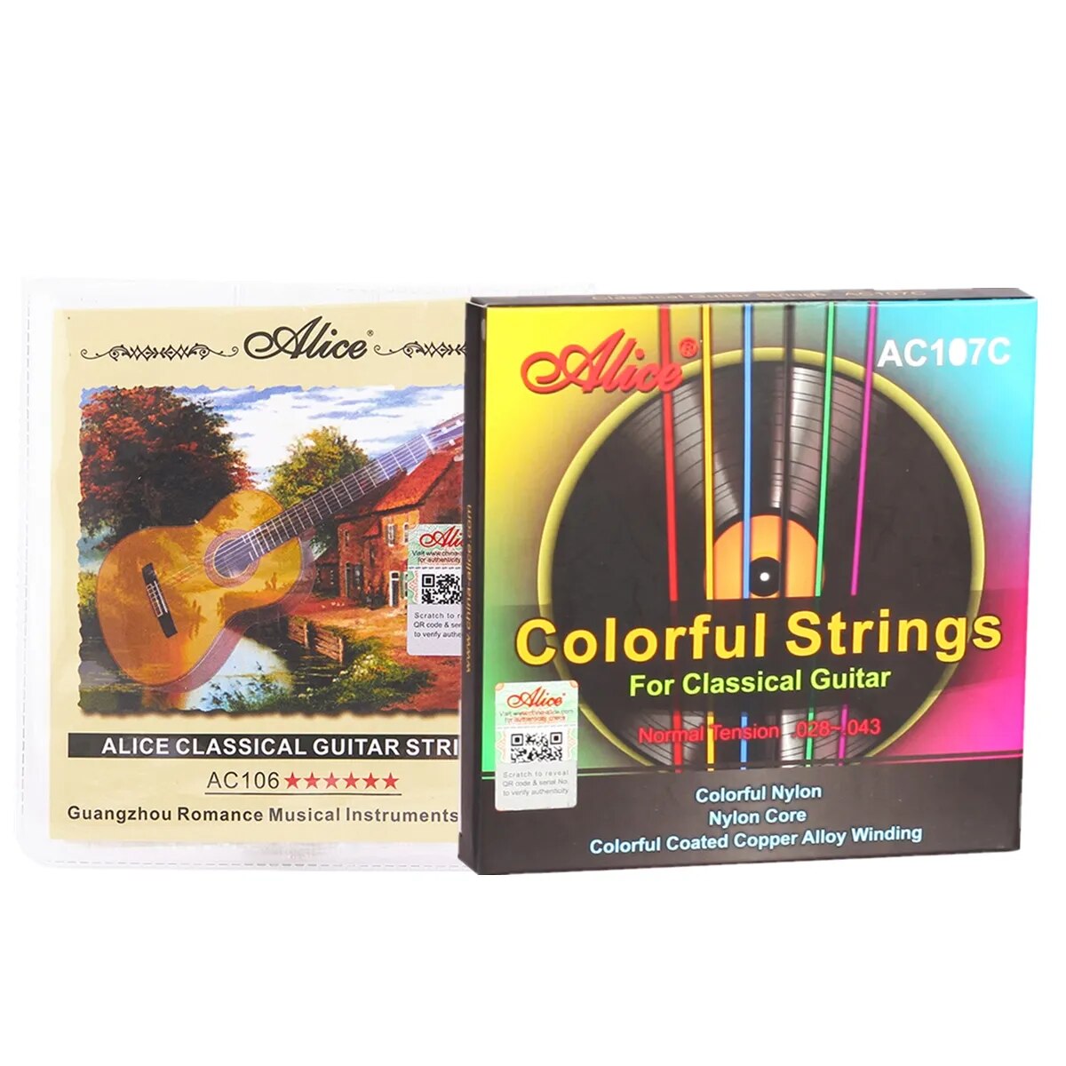 Cuerdas de guitarra clásica Alice 6 unids/set cuerdas de fibra de nailon para guitarra instrumentos musicales clásicos piezas de guitarra A106/107C-N