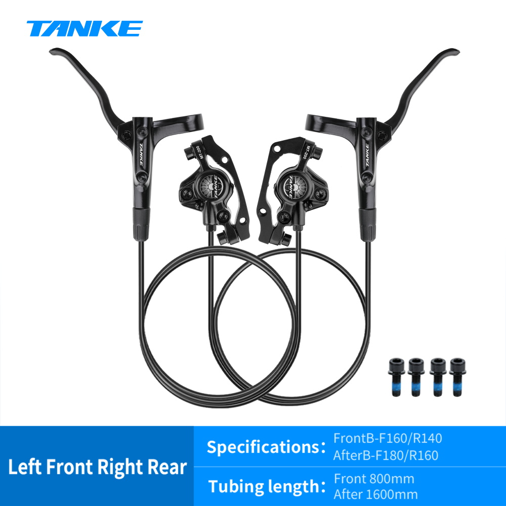 TANKE MT200 bicicleta freno de disco hidráulico MTB freno BL BR 800/1600mm freno de bicicleta 2 pistones 3 dedos palanca de acero piezas de bicicleta actualización: Rojo